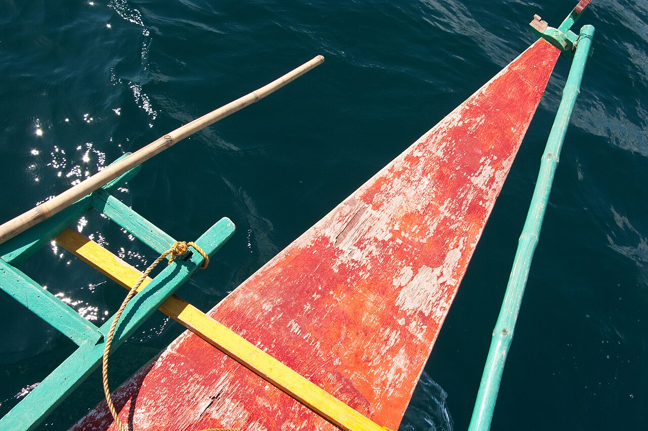 Traditional bangka outrigger boat near El Nido, Palawan, Philippines